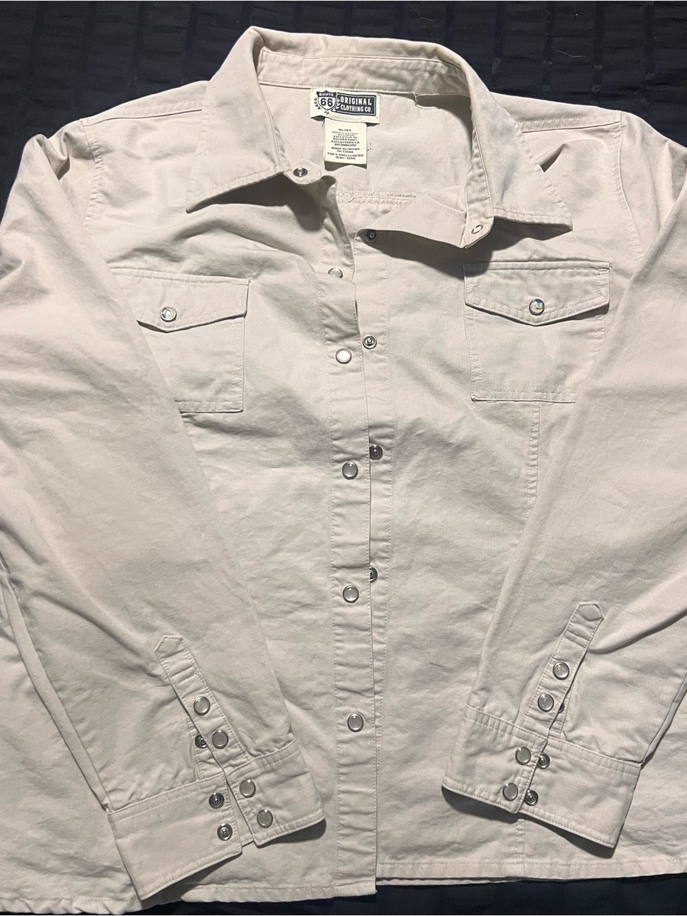 Woman’s Light Beige Snap-Front Utility Jacket